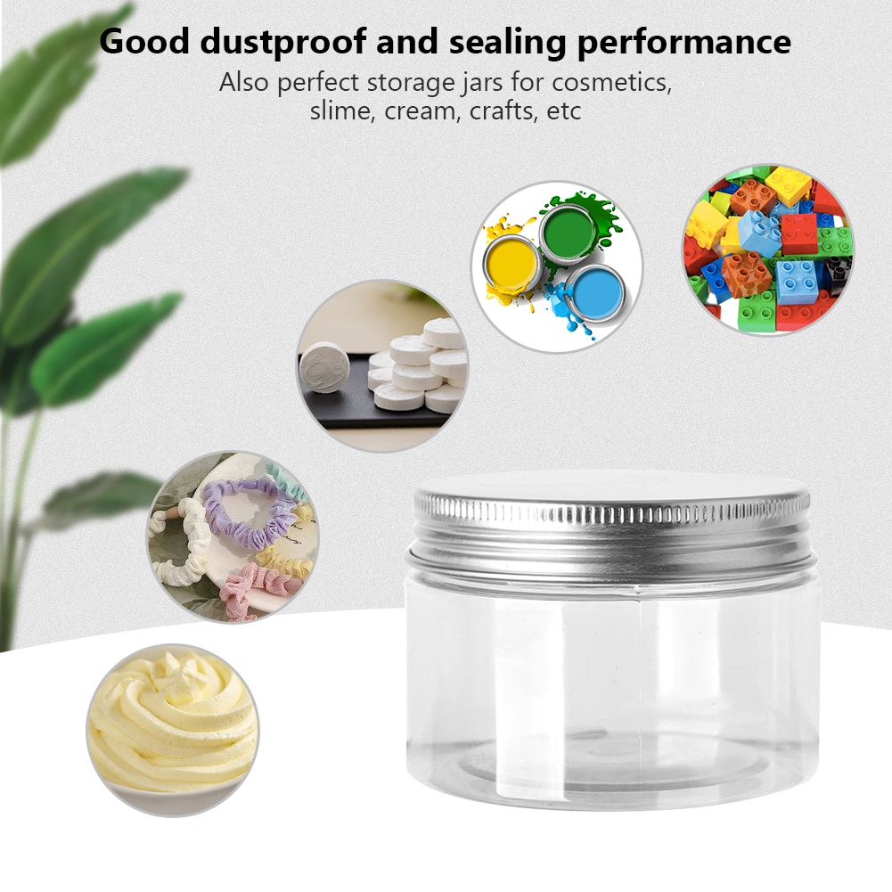 Hũ Nhựa Trong Suốt Miệng Rộng Dung Tích 30 / 50 / 100 / 120ml Tiện Dụng Cho Nhà Bếp