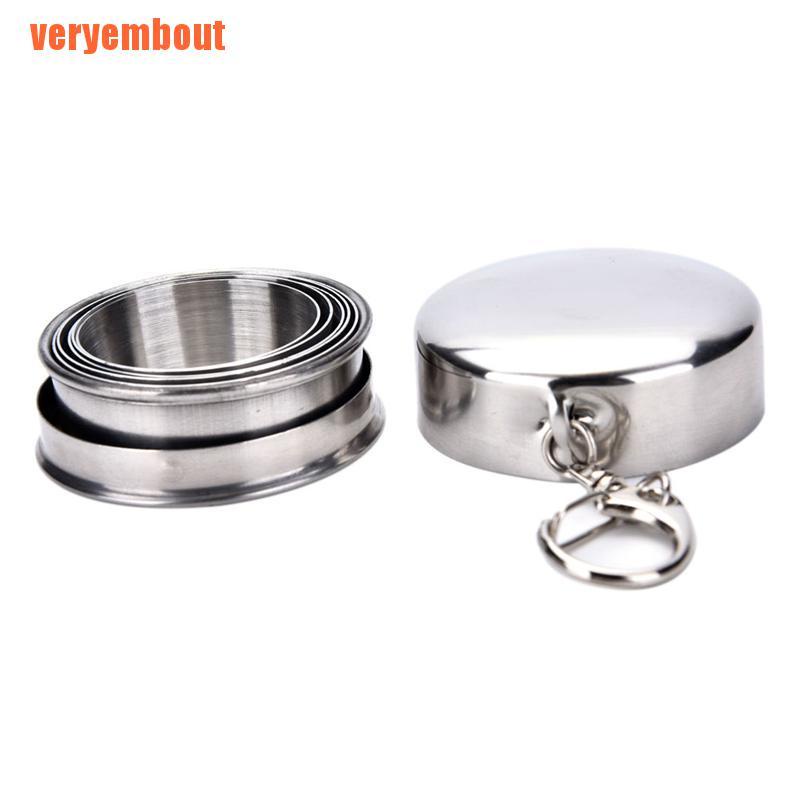 Cốc Mini Bằng Thép Không Gỉ Có Thể Gấp Gọn Tiện Dụng Mang Theo Du Lịch