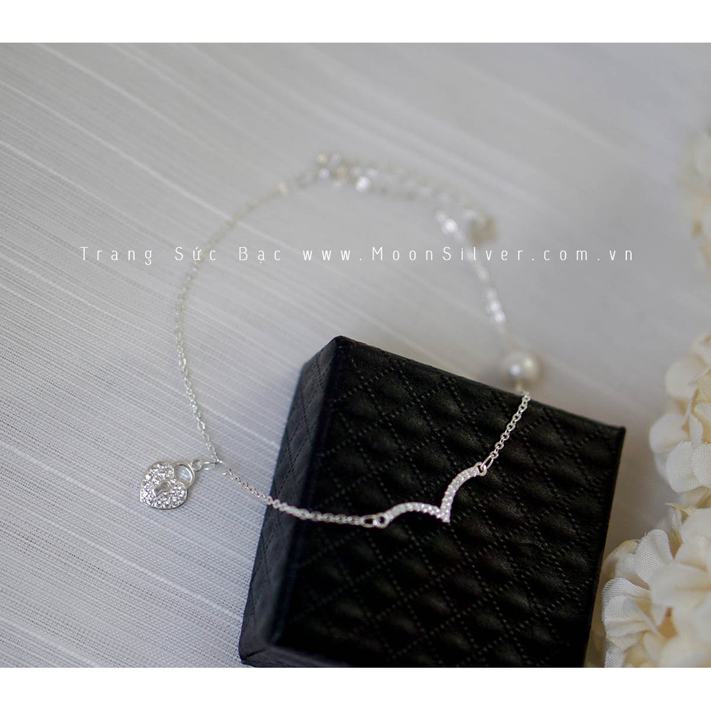 Lắc chân bạc nữ  trái tim