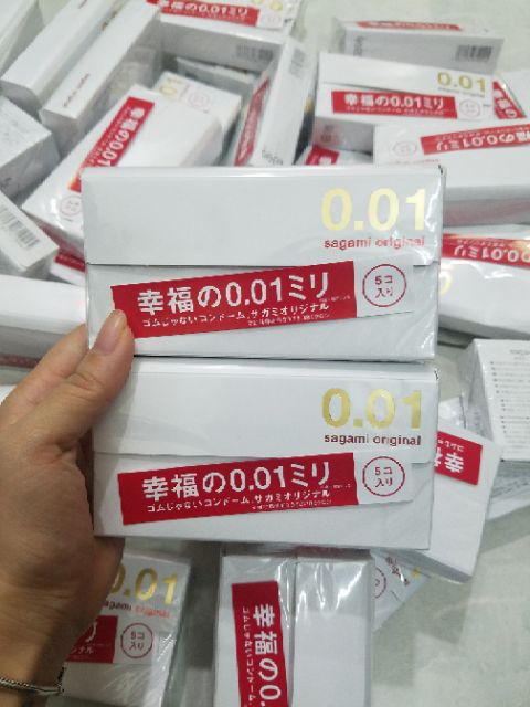 Bao cao su Sagami Original 0.01 siêu mỏng Nhật 5 cái