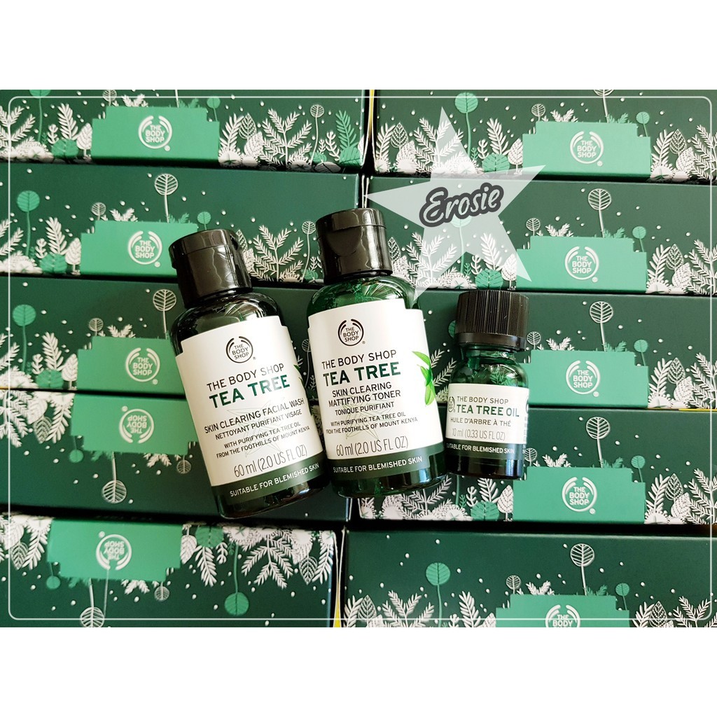 [Mẫu mới 2021] Set Tràm Trà Tea Tree The Body Shop Skin Purifying Kit