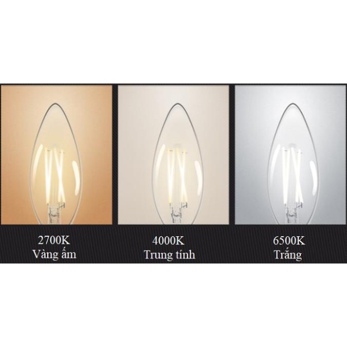 Combo 10 Bóng đèn LED Edison C35 4w E27 2700k/4000K/6000K giá siêu rẻ, siêu bền, hình quả nhót, hình nến