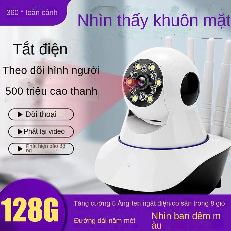 ✻✼☃Màn hình camera Wi-Fi không dây mạng 5G băng tần kép quay tại nhà tầm nhìn ban đêm độ nét cao 360 độ với điều khiển t