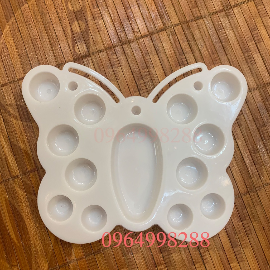 khay pha màu nước hình bướm 13 ôpalet pha màu acrylic sơn dầu, màu bột, màu nước, tiện lợi. sạch sẽ