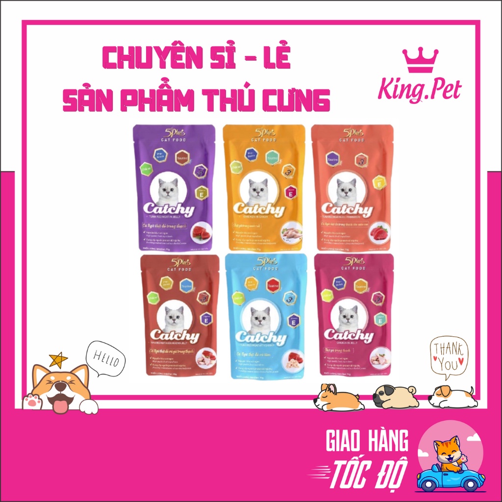 Pate cho mèo 5PLUS CATCHY, Pate dinh dưỡng cho mèo túi 70gr