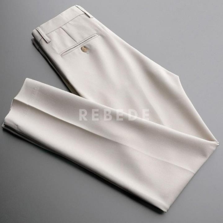 (FREESHIP+VIDEO) Quần tây nam (màu kem sữa), dáng côn, vải cotton đẹp, chất co giãn cao cấp, phong cách công sở lịch lãm