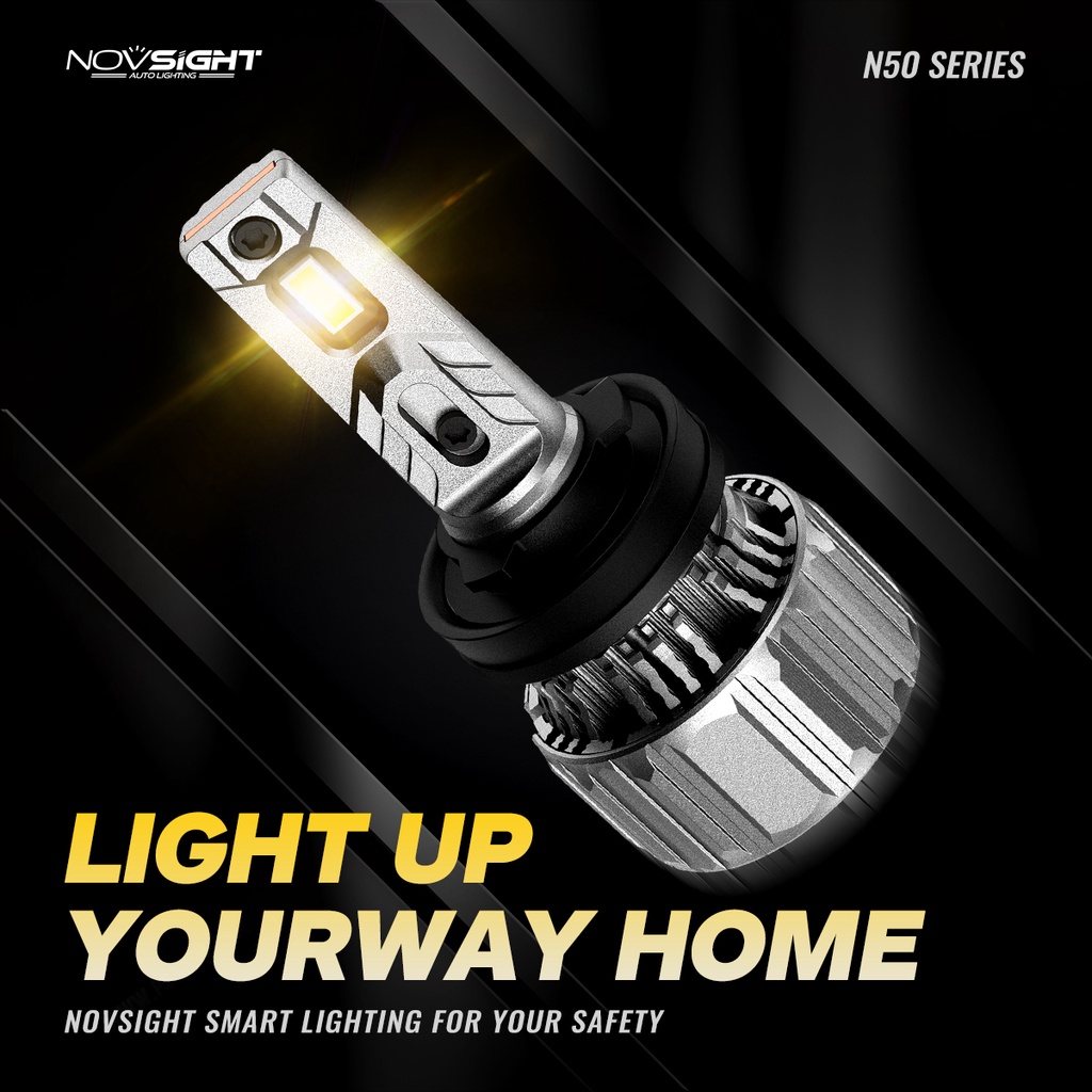 Novsight Cặp Đèn Pha Led Mini  N50 3000k 6500k H11 H9 H8 Cho Xe Hơi
