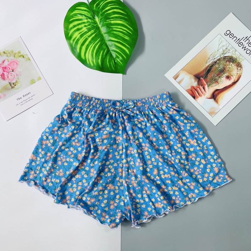 Quần đùi mặc nhà, quần váy ống rộng thun cotton chất mát siêu co giãn bigsize 80kg