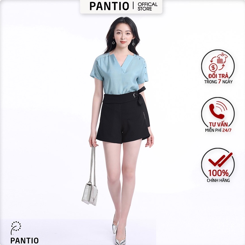Quần short nữ cách điệu vải mềm FQN3250- PANTIO