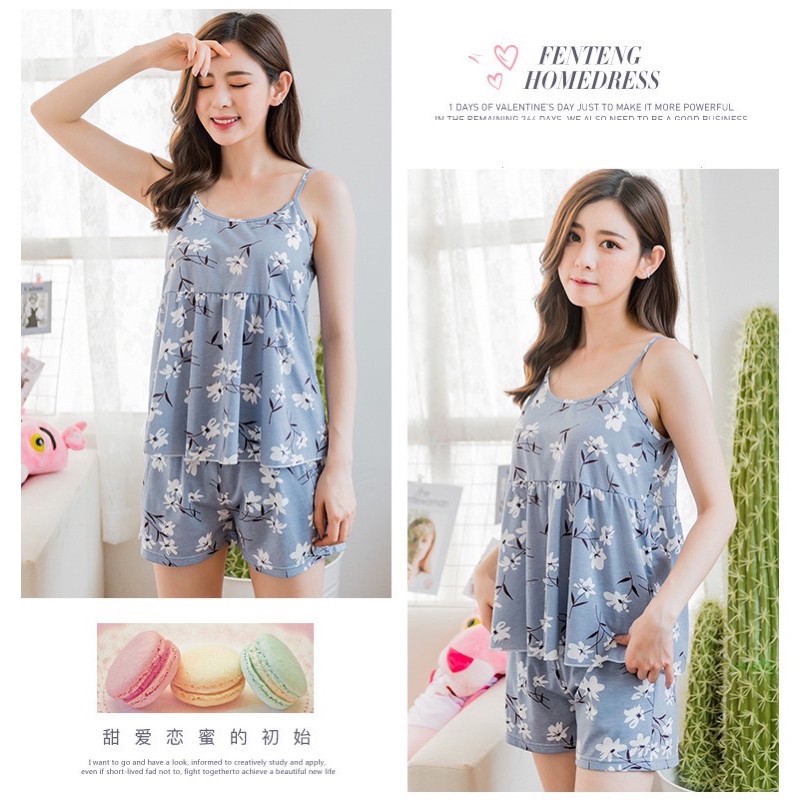 MS178 Bộ ngủ mặc nhà 2 dây Quảng Châu