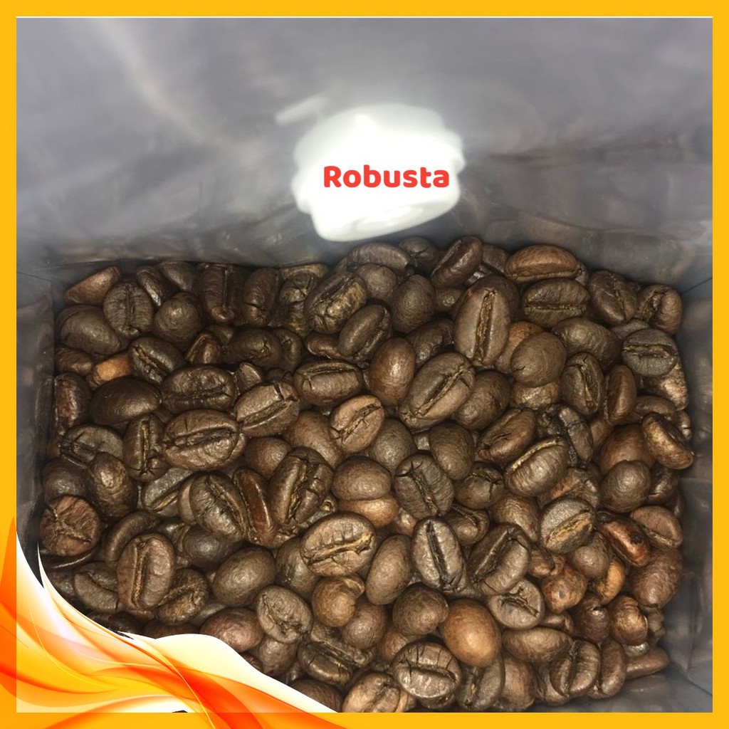 Cà phê hạt rang nguyên chất robusta 500g - coffeebotbien