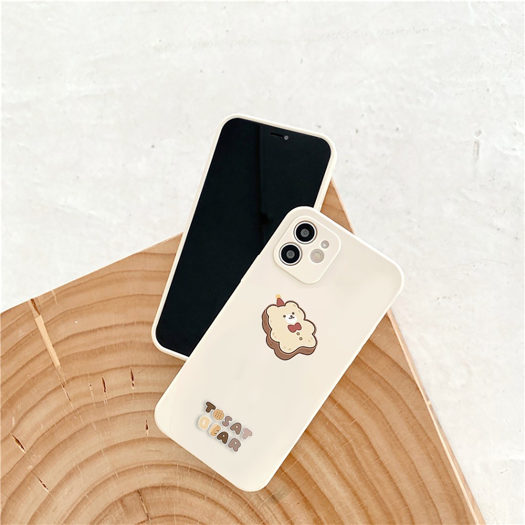 Ốp lưng iphone cạnh vuông Bánh Gấu Tosat 6/6s/6splus/7/7plus/8/8plus/x//xs/11/12/pro/max/plus/promax e117
