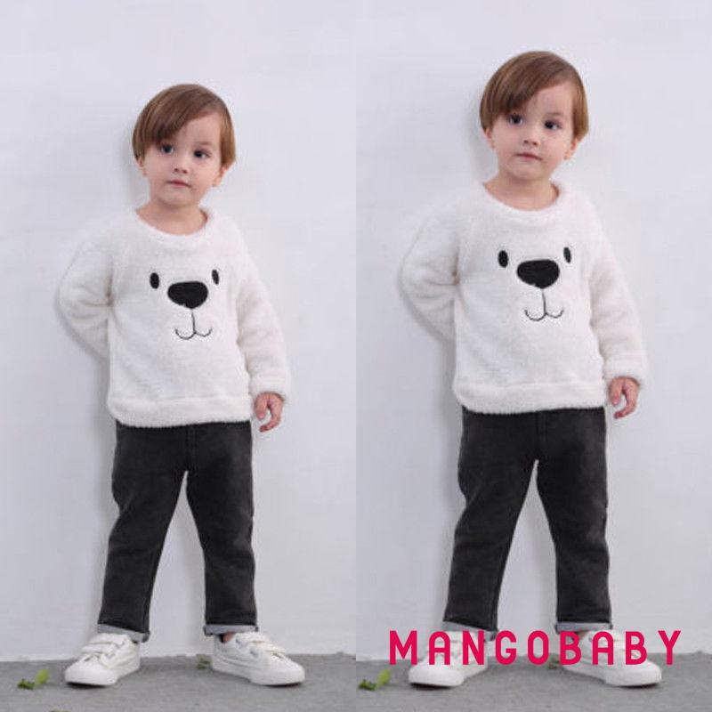 ANN-Cute Bear Kids Baby Girl Boy Top Blouse Sweater Sweatshirt Thick Warm