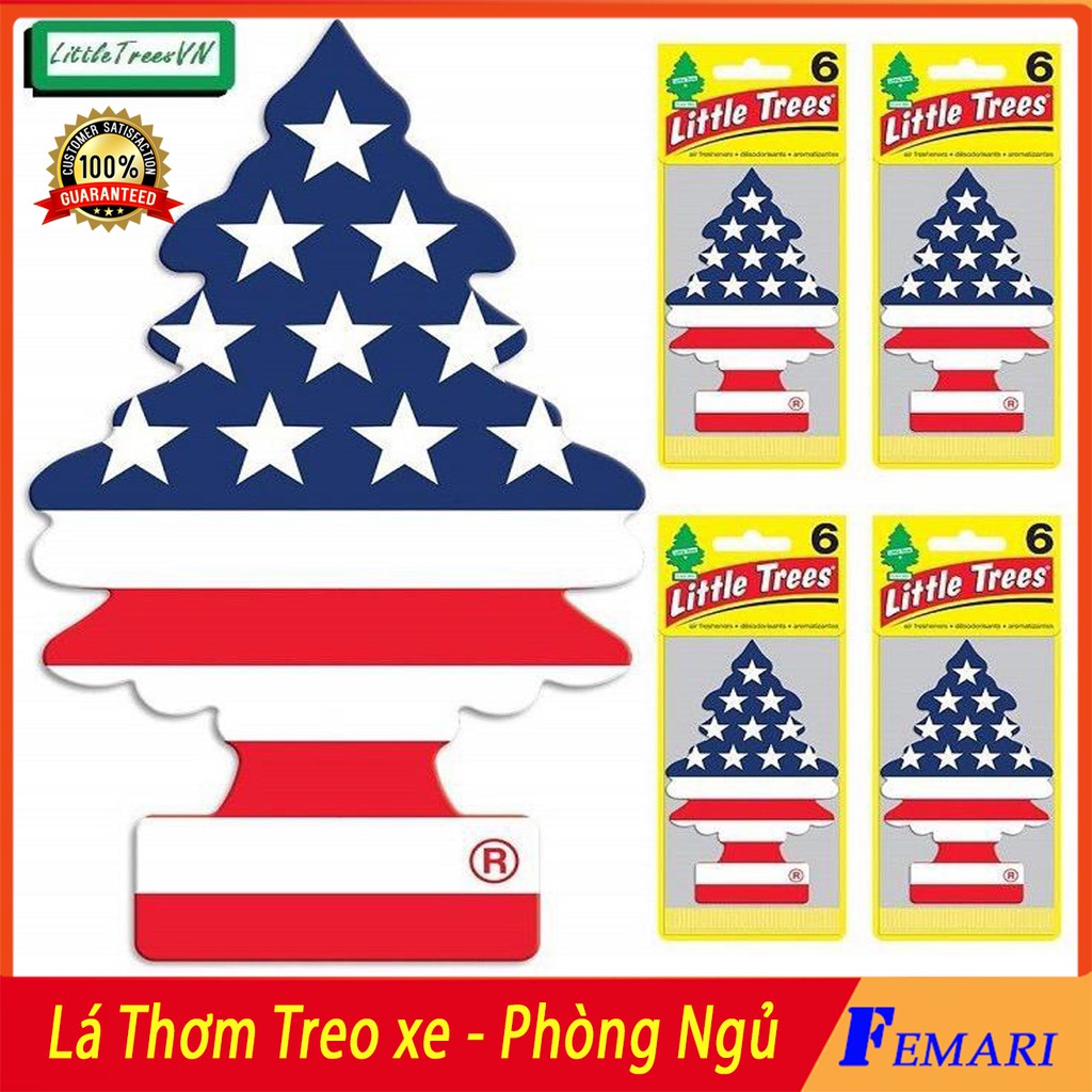 [ Hàng Xịn ] COMBO 10 Lá thơm little trees treo xe - Sáp thơm tủ quần áo, phòng ngủ - Túi thơm treo xe ô tô FEMARI