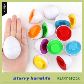 Baby Kid Simulate Egg Shape Colors Shapes Matching Blocks Puzzle Toy Random Style