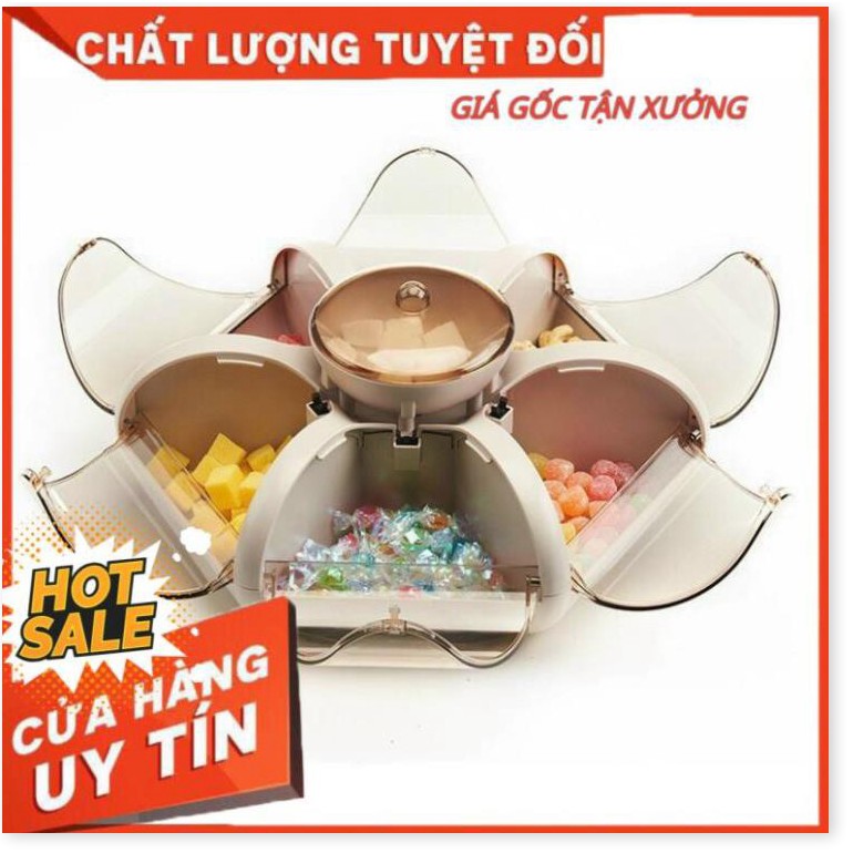 [Loại 6 cánh tự bung] Khay mứt tết đựng bánh kẹo chất liệu nhựa cao cấp kiểu dáng sang trọng