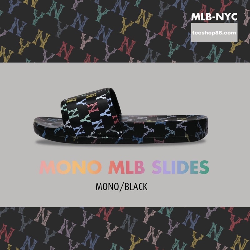 Dép MLB Mound Monogram - Full Đen