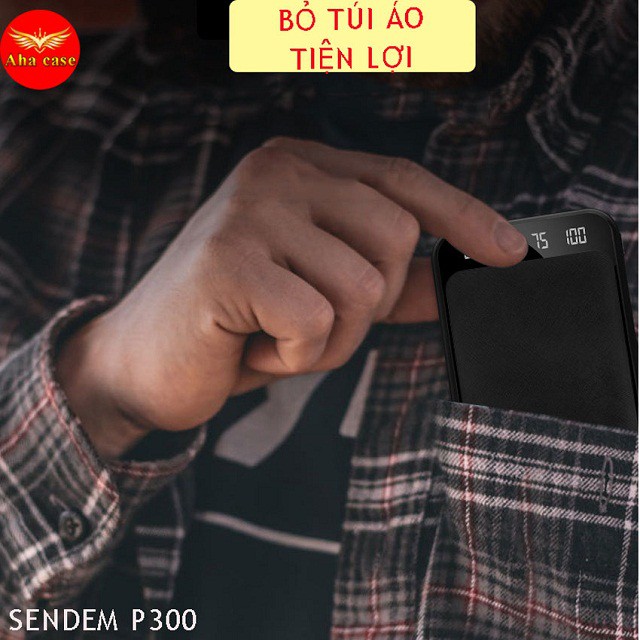 [Siêu Nhỏ] Sạc dự phòng Mini Sendem P300 dung lượng 10,000 mAh - Chính hãng, bảo hành 1 năm, nhỏ gọn kèm móc treo