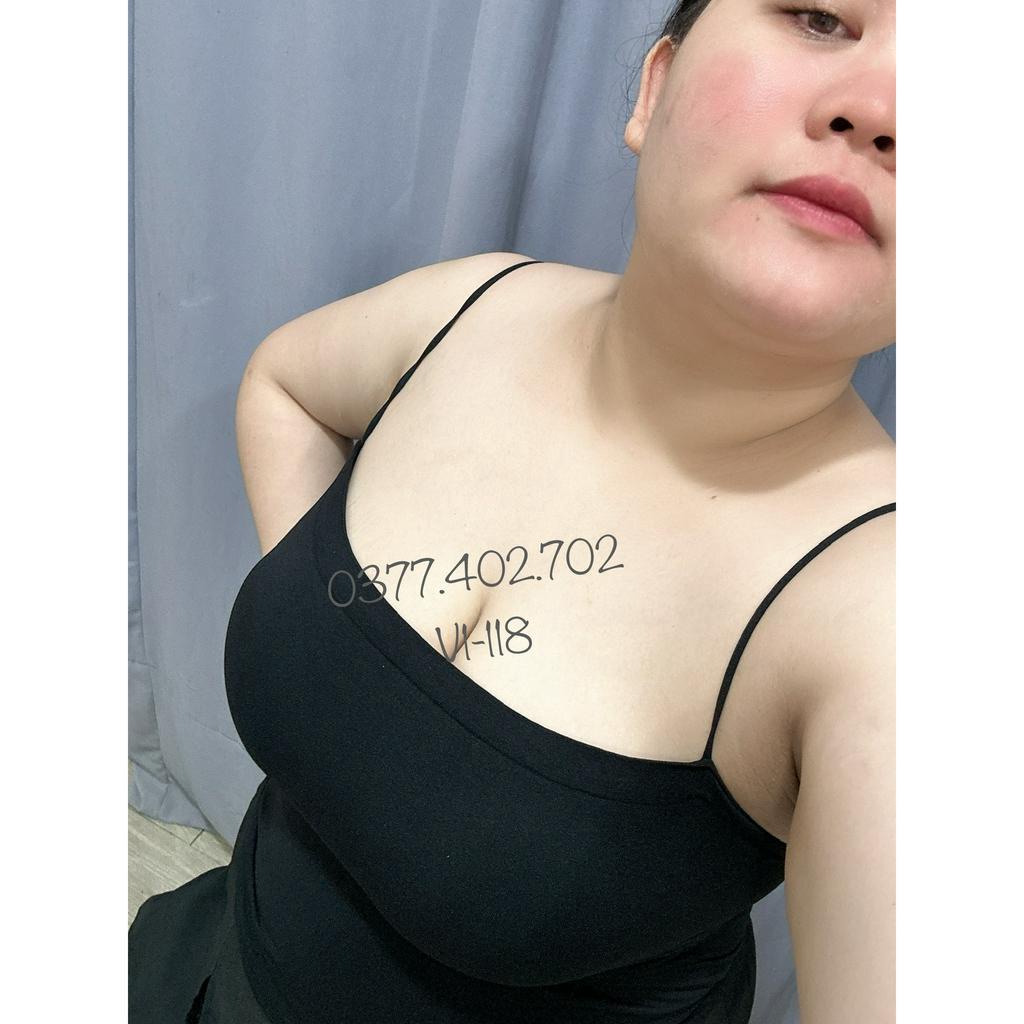 Áo hai dây sợi bún bigsize có mút ngực cotton co dãn , 2 dây plussize 100kg MS0921