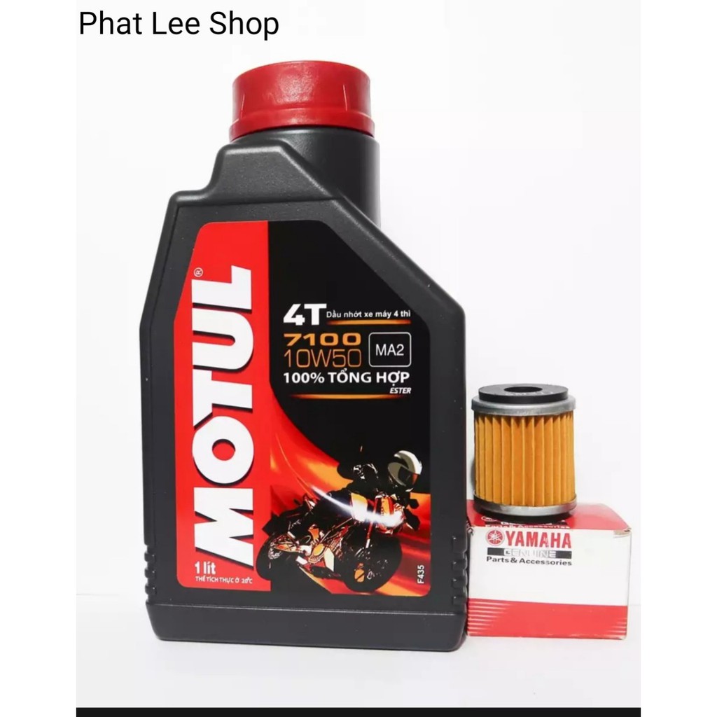 Dầu Nhớt xe máy Motul 4T 7100 10w50 1Lít + Lọc Nhớt Yamaha