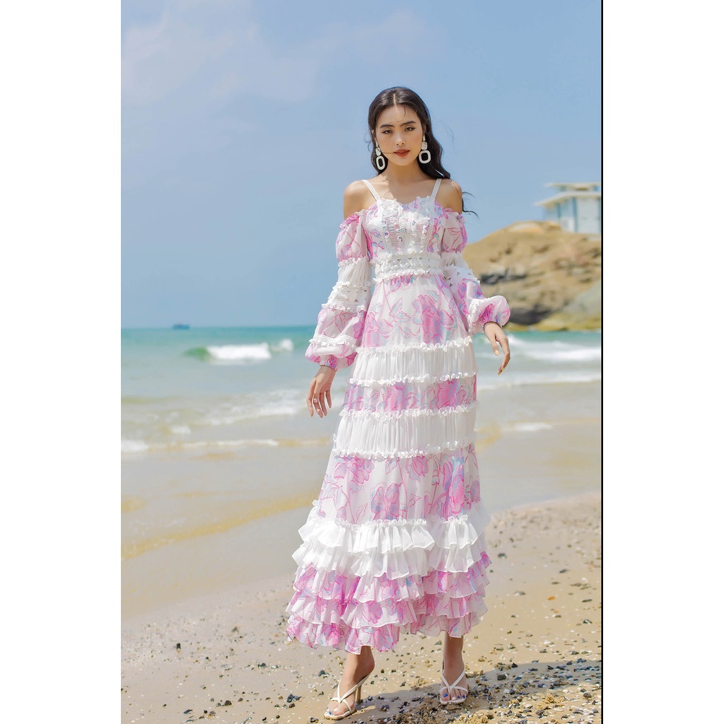 [Mã SKAMSALEP6 giảm 10% tối đa 100K đơn 150K] SÒ VINTAGE - GABI Đầm voan hai dây rớt tay phối ren | BigBuy360 - bigbuy360.vn