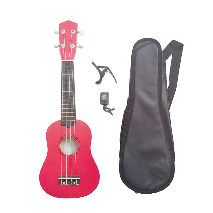 Đàn Ukulele Soprano Woim 35A15 tặng kèm capo nâng tông + bao da + máy lên dây địên tử ( Tuner ) đủ màu sắc - HÀNG CÓ SẴN