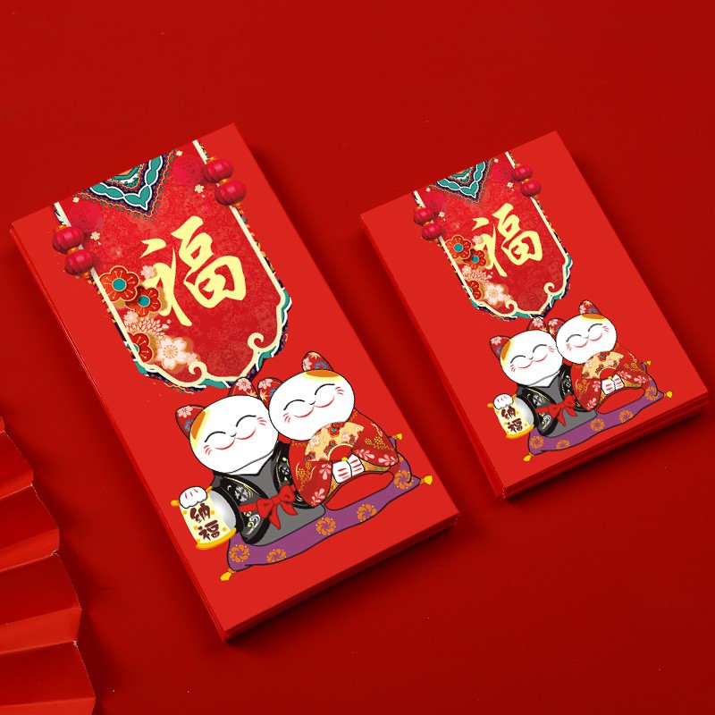 Bao lì xì 2021 khổ lớn, lì xì hình mèo thần tài may mắn, in nổi, kiki shop | BigBuy360 - bigbuy360.vn