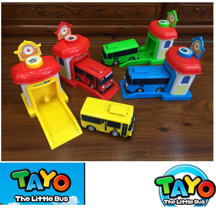 Xe buýt Tayo the little bus bộ 4 chiếc khác nhau gồm nhà và