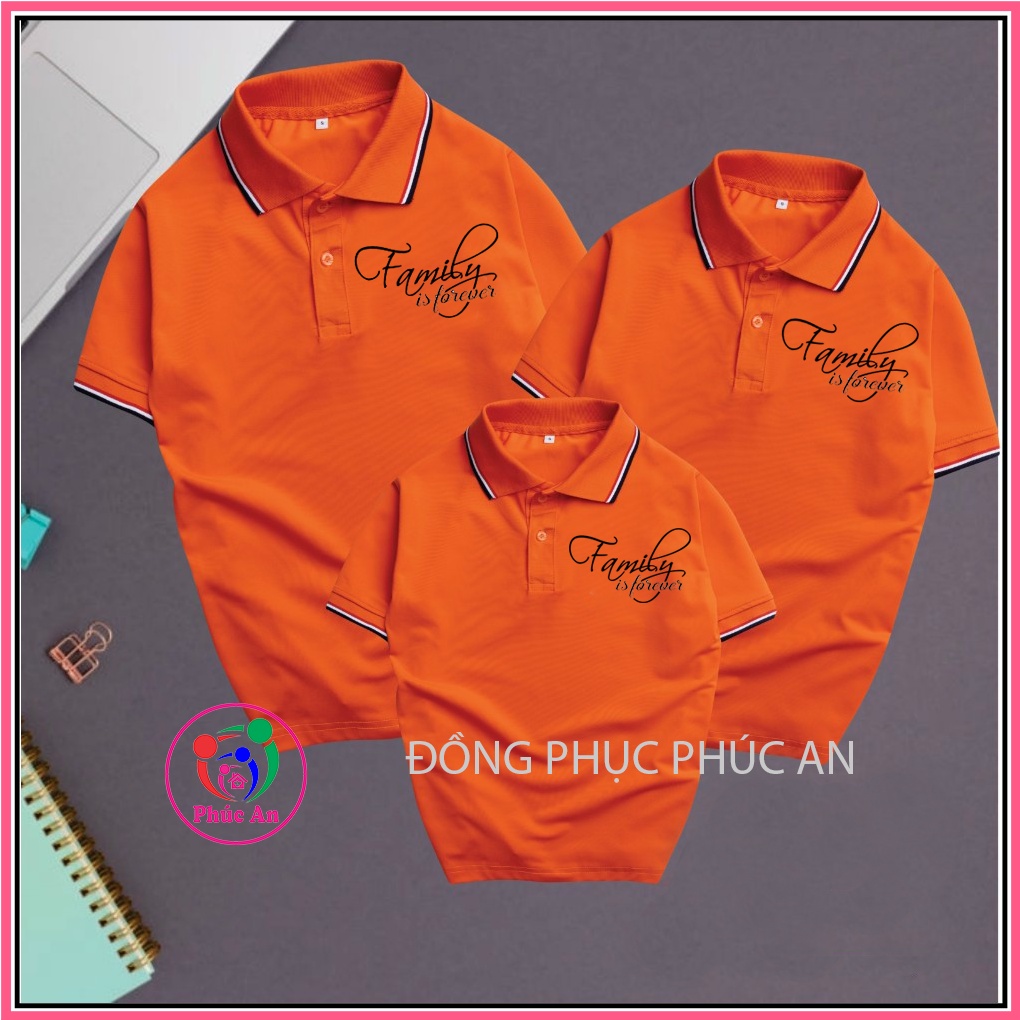 Áo thun polo cá sấu có cổ nam nữ - đồng phục gia đình 3 4 5 người đủ màu đủ size - Family is Forever