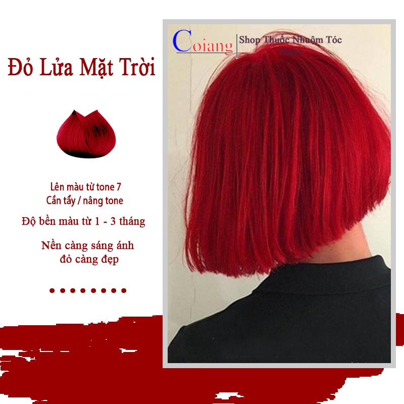 Thuốc nhuộm tóc sử dụng tại nhà màu ĐỎ RED ĐỎ LỬA không tẩy nhiều thảo dược giá rẻ