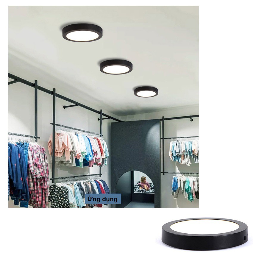 Đèn led ốp nổi 6W  viền đen đẹp, sang trọng