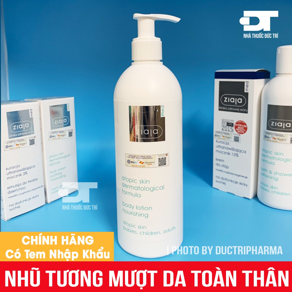Nhũ Tương Mượt Da Toàn Thân 1% Urê - Ziaja Med Atopic Skin Dermatological Formula Body Lotion Nourishing