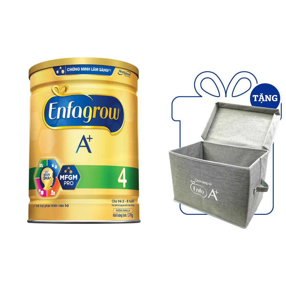 [Tặng Thùng Đựng Đồ Đa Năng] Sữa Bột Enfagrow A+ 4 1.7kg (2 Tuổi +)