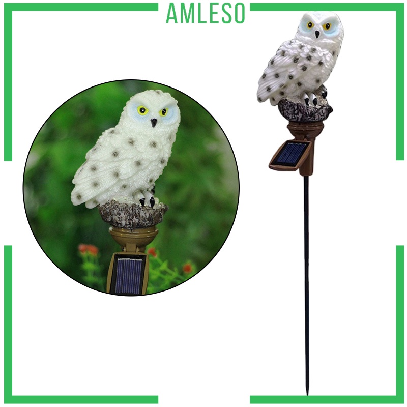 [AMLESO]Owl Garden Solar Lamp Outdoor LED Decoration Landscape Light Household White