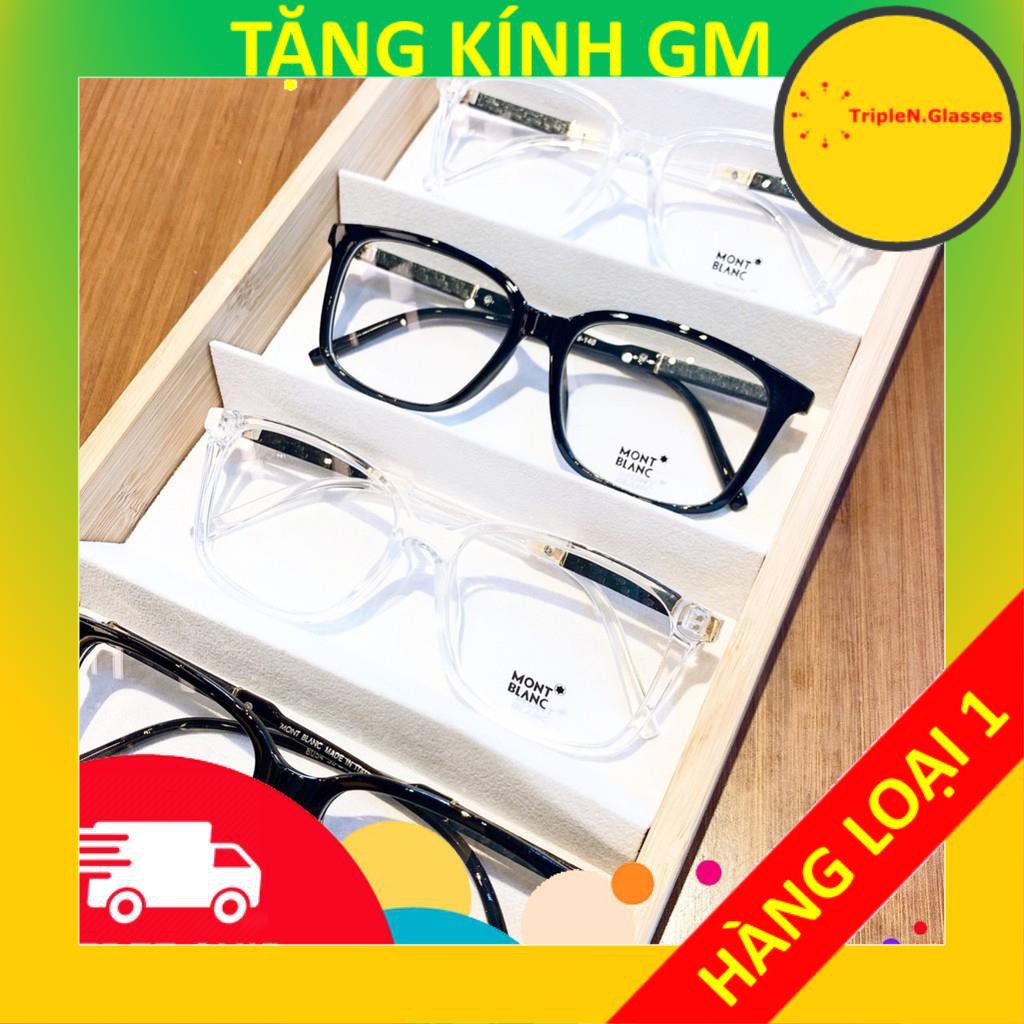 Gọng kính cận vuông GV113 kèm sẳn tròng 0 độ chống ánh sáng xanh bảo vệ mắt trước màn hình phù hợp mặt tròn, dài