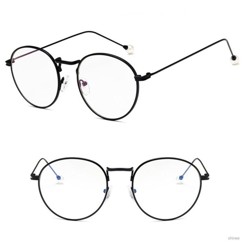 shinee Women Retro Fashion Metal Round Big Frames Clear Lens Eyeglasses