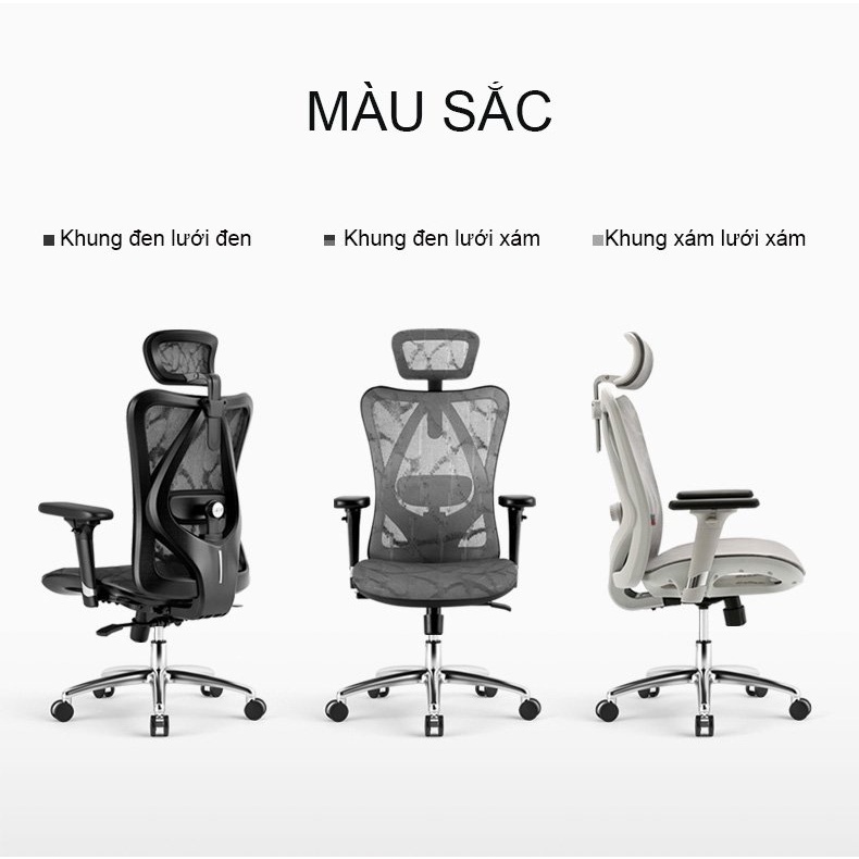 Ghế công thái học Sihoo M57, M57B, ghế công thái học giá rẻ chính hãng E Dra bảo hành 36 tháng