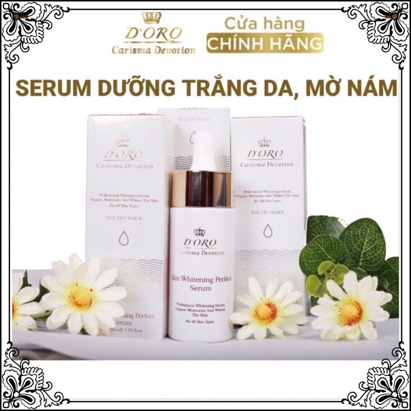 Serum dưỡng trắng da ức chế nám, tàn nhang DORO - làm mờ nám, tàn nhang, dưỡng da, dung tích 30ml. Màu trắng