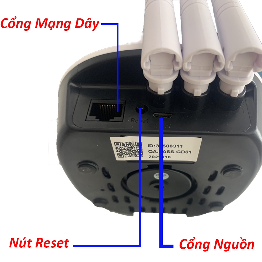 Camera Yoosee trong nhà có màu, xoay 360 độ, Full HD 1080P - Camera 3 râu kèm thẻ nhớ yoosee 32GB | BH 6 Tháng | BigBuy360 - bigbuy360.vn