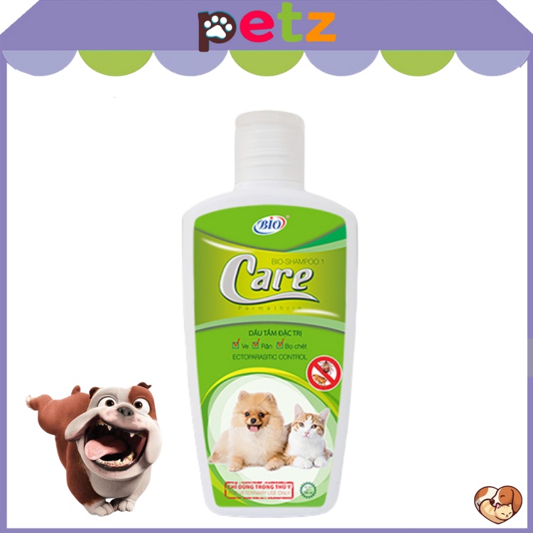 Sữa tắm trị ve rận bọ chét cho chó mèo Bio Care 150ml PETZ dầu tắm chống ve rận bọ chét cho thú cưng