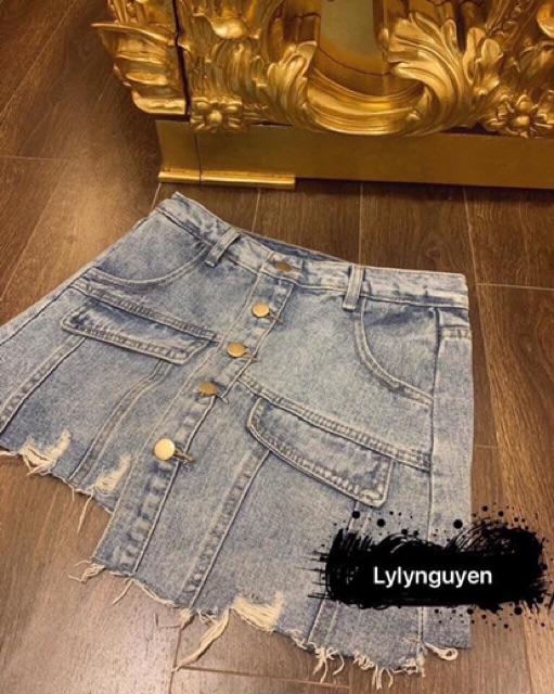 [ ban si ] Quần giả váy bò có hàng cúc_kèm ảnh thật | BigBuy360 - bigbuy360.vn