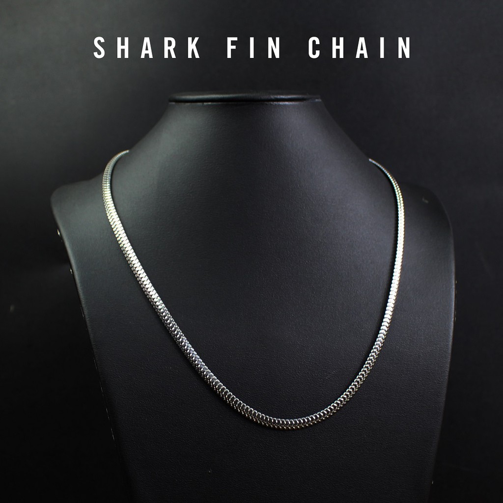 Dây chuyền lụa Shark Fin - Thép Titanium 316L - Dây mảnh nhuyễn KHÔNG GỈ