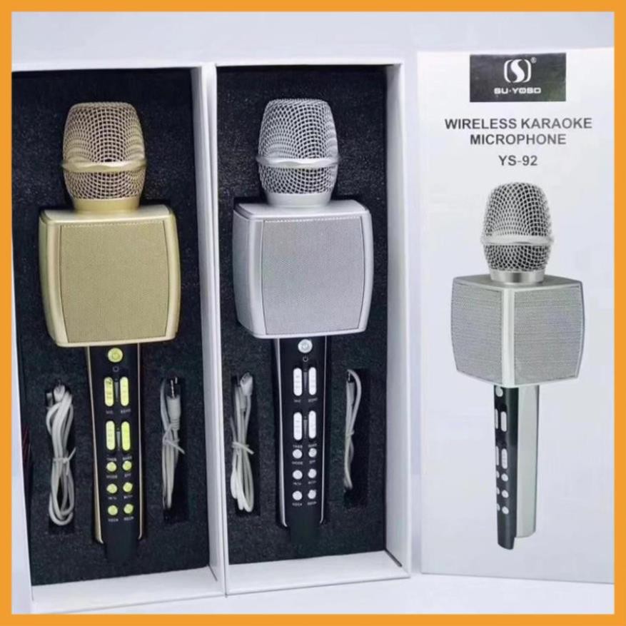 Micro karaoke bluetooth không dây YS 92 ☢️MẠI DÔ☢️ Hàng cao cấp - âm thanh sống động - livestream- thu âm