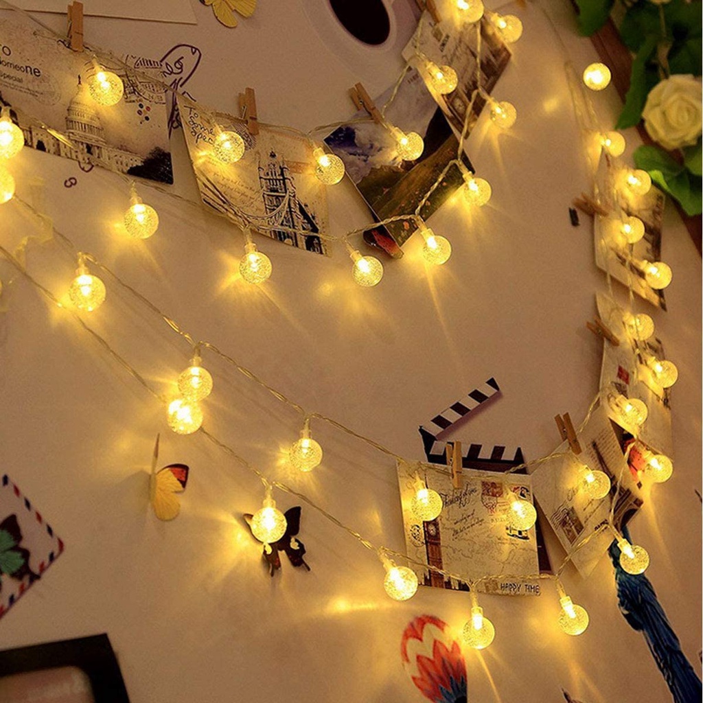 Dây Đèn Led Hình Quả Bóng Chống Nước 1M/2M/5M Trang Trí Giáng Sinh