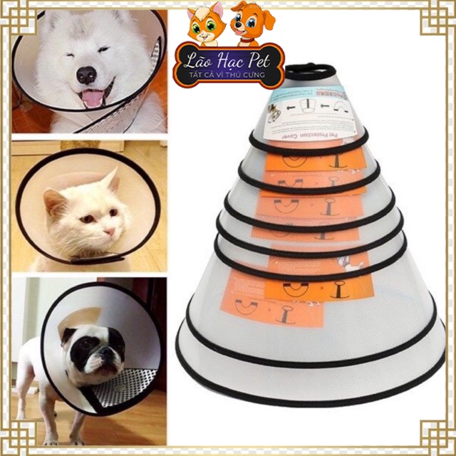 Loa chống liếm cho chó mèo - Vòng cổ chống liếm, chống cắn bảo vệ thú cưng - 8 Size