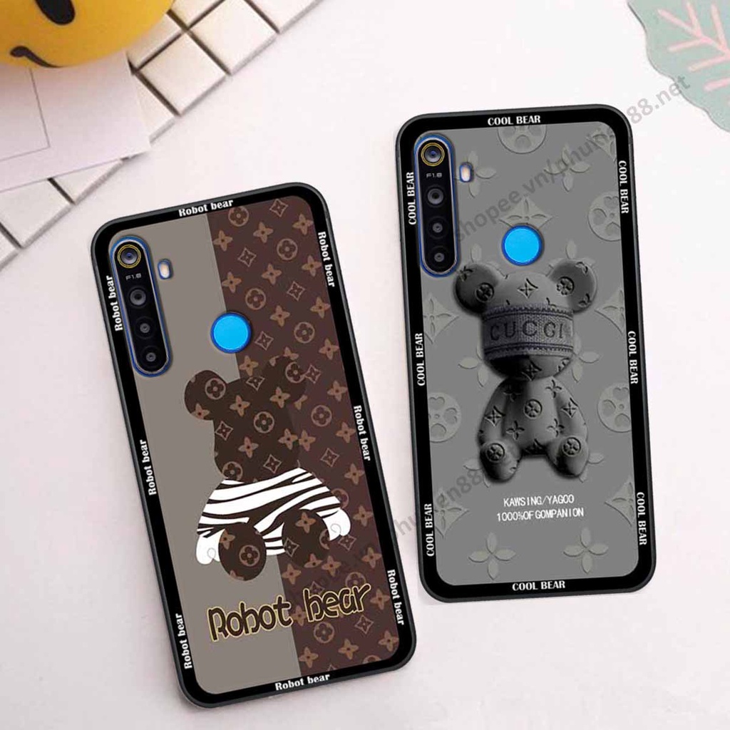 Ốp Realme 5 / 5 Pro / C3 bear, k@ws thương hiệu phong cách ốp lưng thời trang cao cấp
