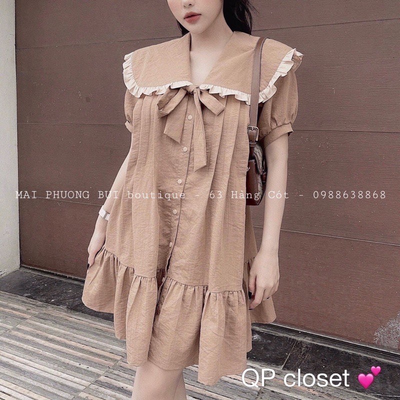 Đầm bầu ngắn tay M335 chất cát hàn thời trang thiết kế freesize từ 45 đến 70kg