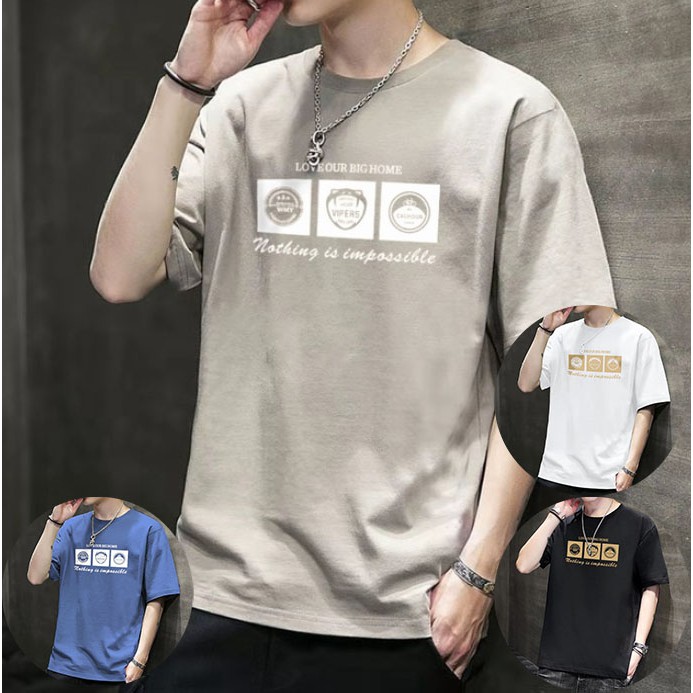 Áo Thun Nam Cổ Tròn Dáng Rộng Phong Cách Hàn Quốc Thời Trang Mới 2022