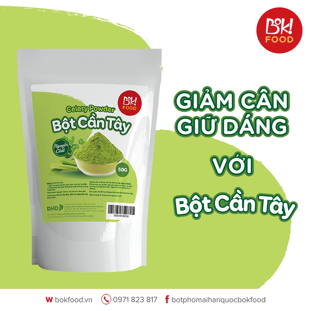 Bột cần tây nguyên chất sấy lạnh Bok Food 50g