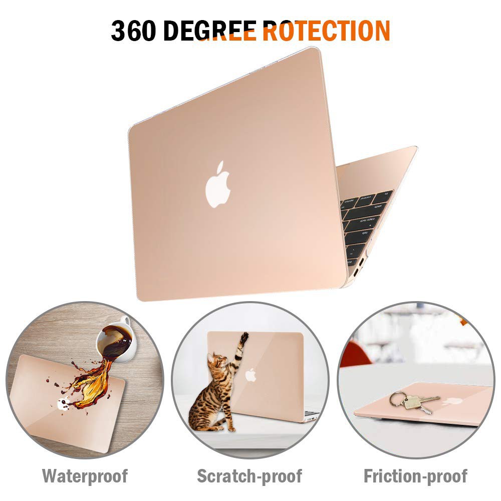 Case bảo vệ Macbook Air 13&quot;( 2018- 2020)  model A1932 trong suốt (Tặng kèm Nút chống bụi + bộ chống gãy sạc)